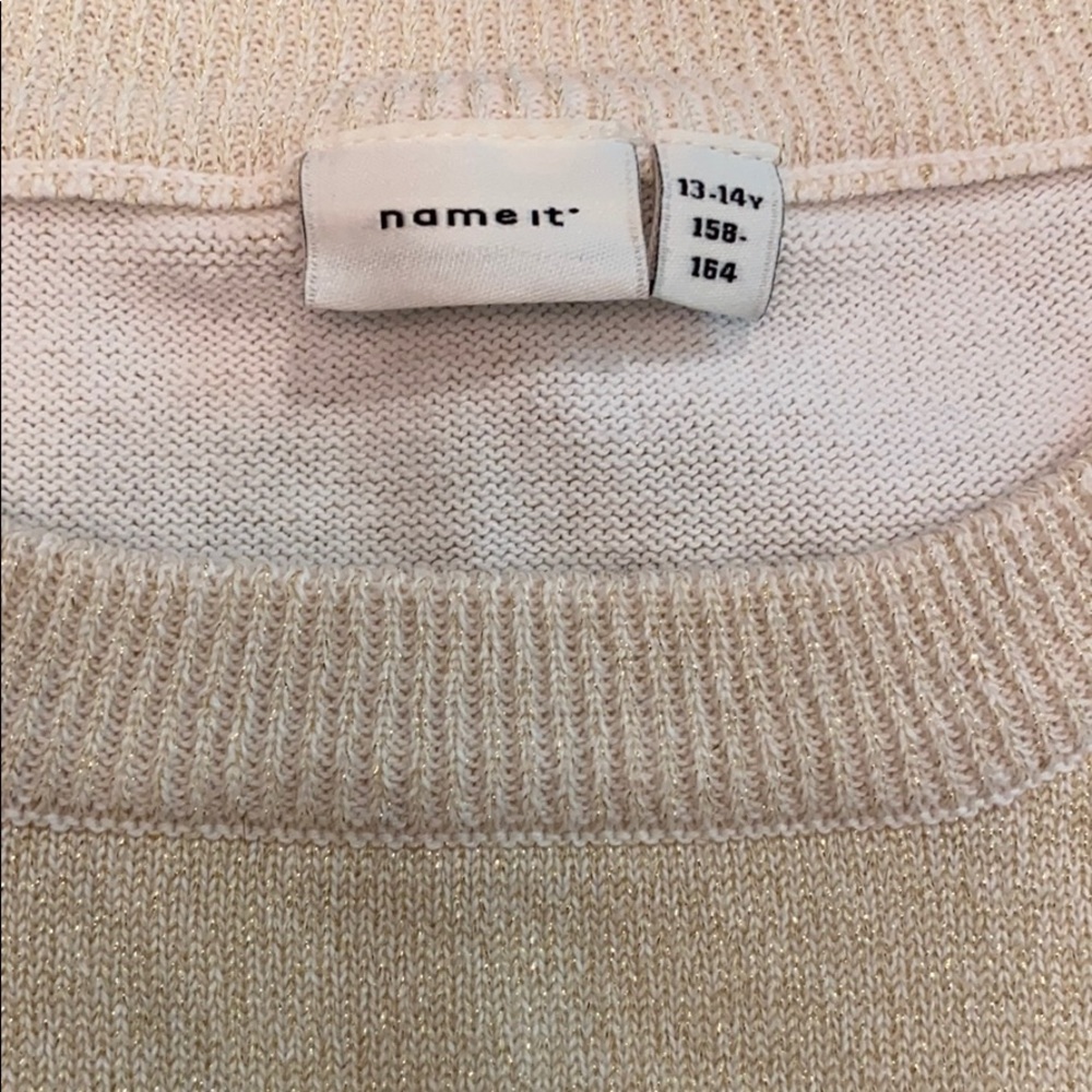 Girls Gold Ruffle Sweater - Picture 2 of 4